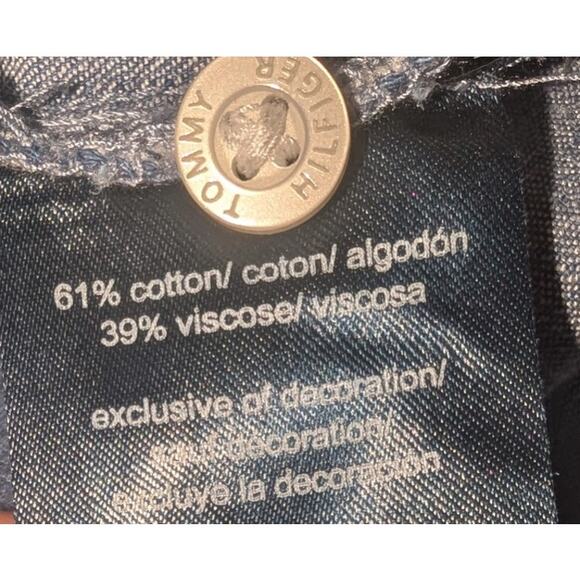 Tommy Hilfiger Chambray Blouse Size Large Denim Top Ruffle Sleeveless Pintuck - Picture 4 of 4